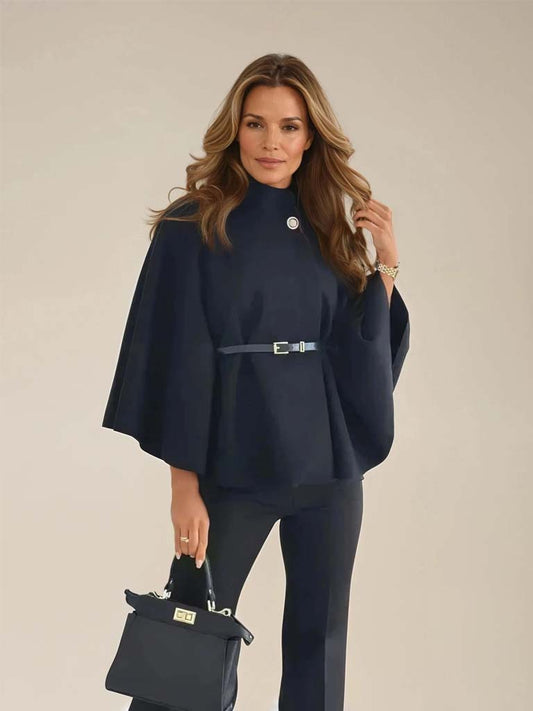 Elegant Wool Blend Coat with Belt