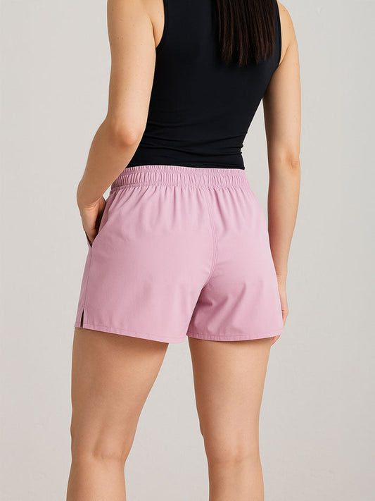 High‑Waist Sun Protection Running Shorts with Built‑In Liner