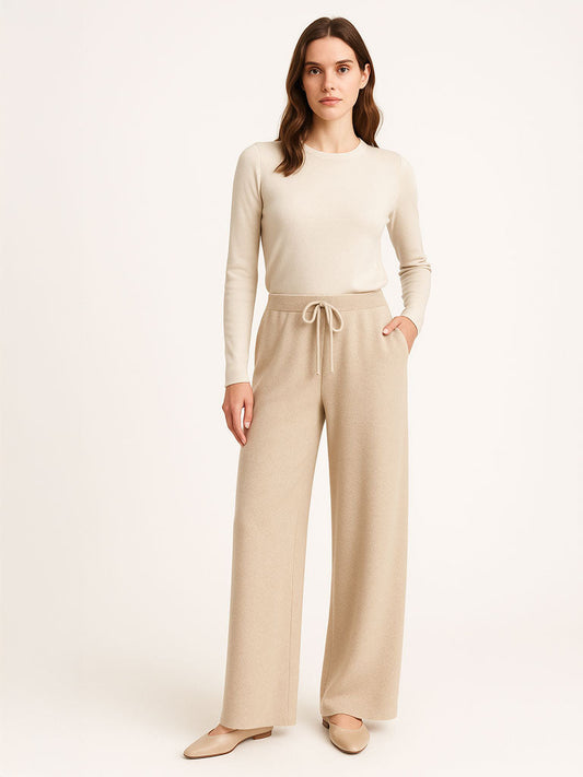 Wool Knitted Wide-Leg Pants - Cozy and Stylish for Every Season