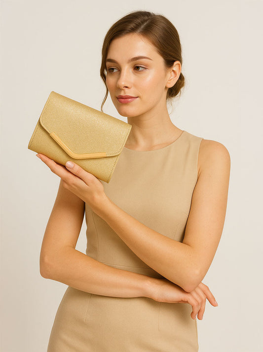 Frosted Sequin Fold‑Over Clutch Bag – Sparkly Evening Purse