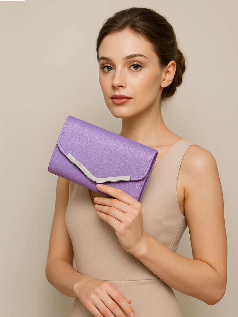 Frosted Sequin Fold‑Over Clutch Bag – Sparkly Evening Purse