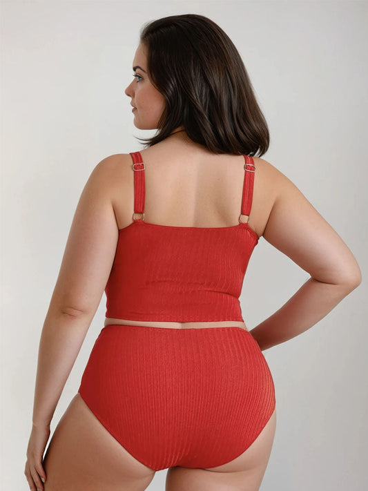 Plus Size Red High-Waisted Bikini | Women’s Swimwear
