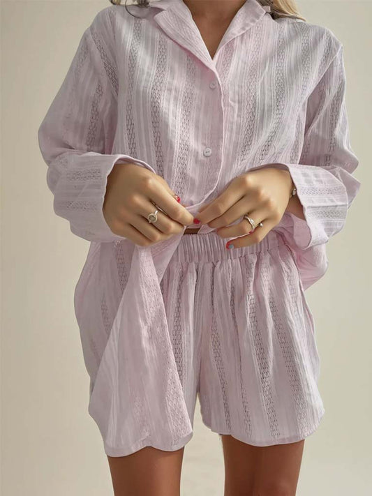 Cotton Pajama Set – Breathable & Stylish Two-Piece Sleepwear