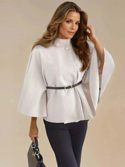 Elegant Wool Blend Coat with Belt