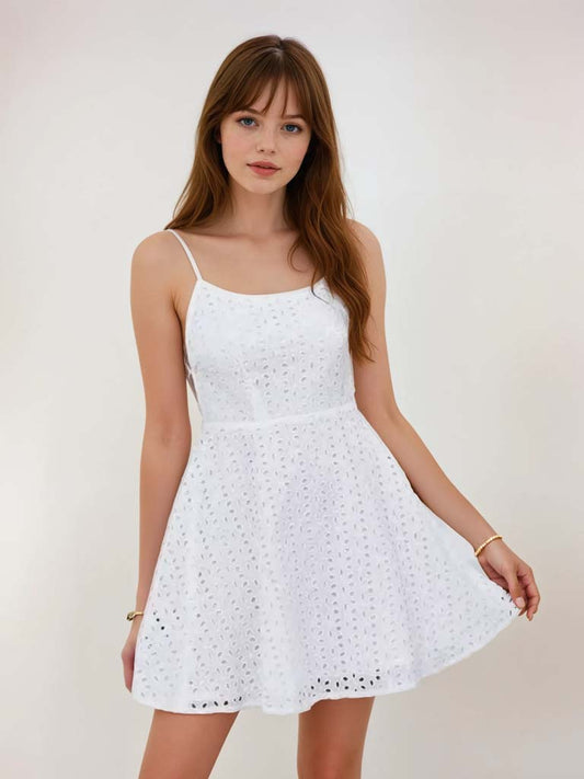 Backless Cotton Mini Dress