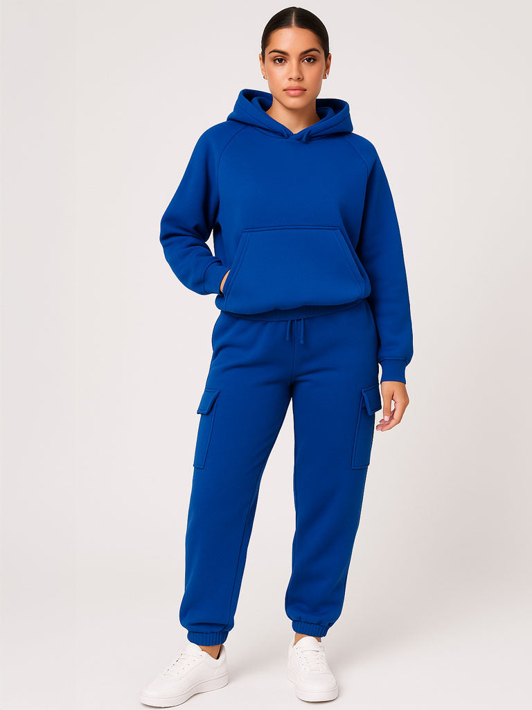 Solid Color Sweatshirt & Sweatpants Set – Matching 2‑Piece Sweatsuit