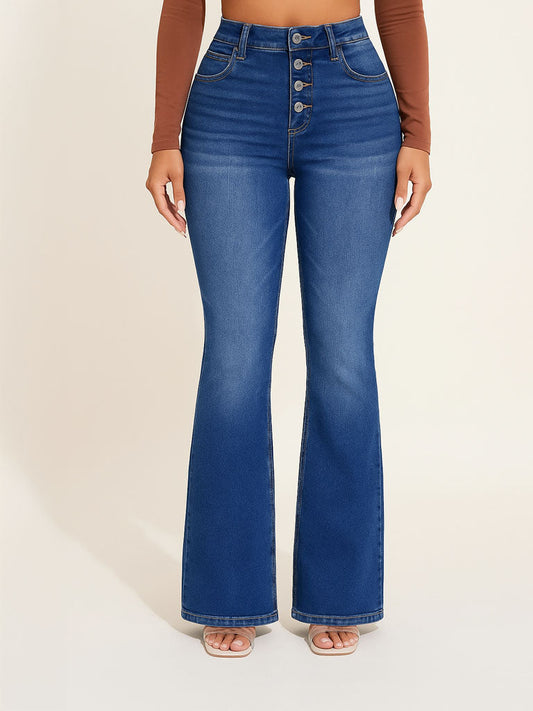 High Waist Flare Jeans - Women's Skinny Bootcut Fit