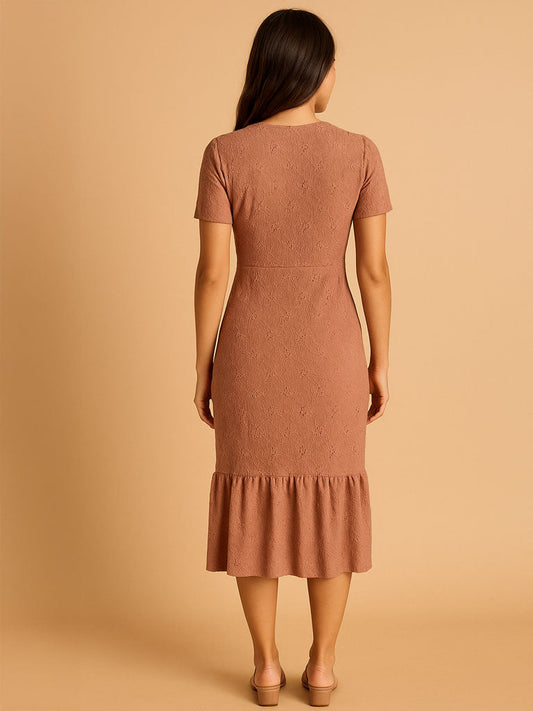 Casual Short-Sleeve Summer Midi Dress