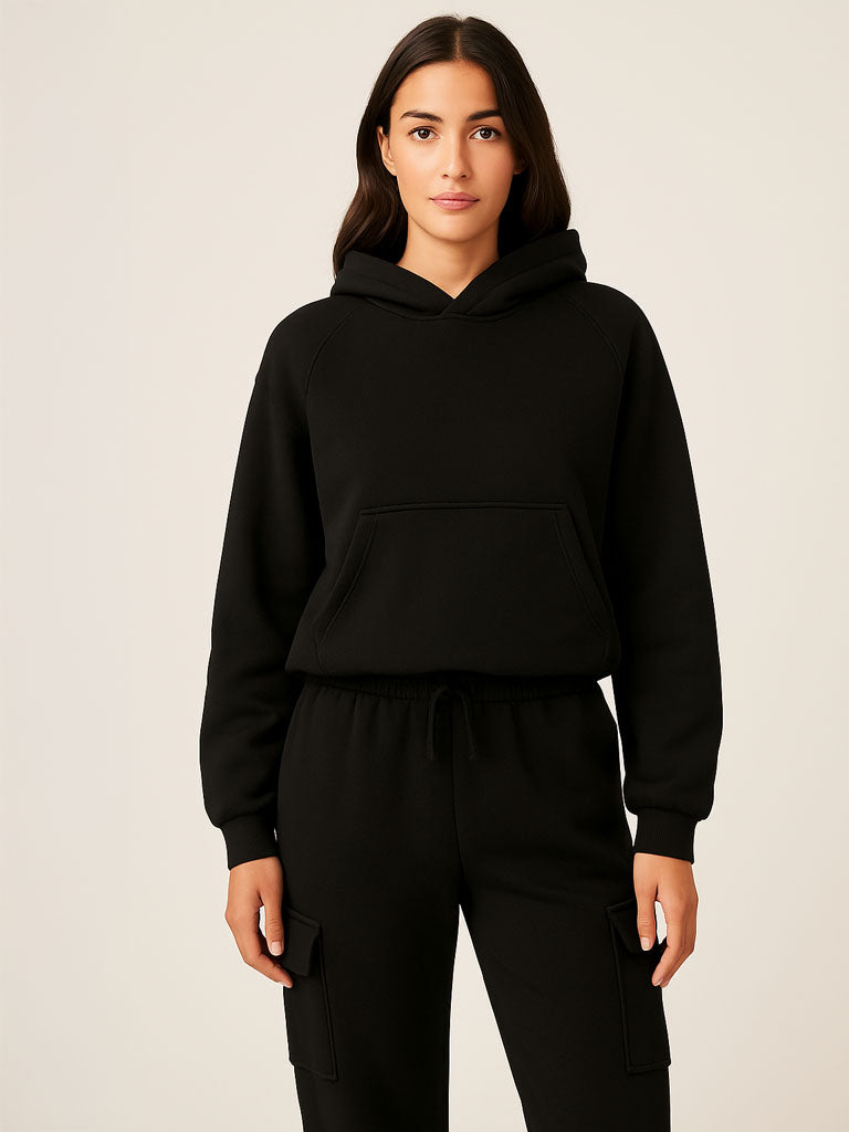 Solid Color Sweatshirt & Sweatpants Set – Matching 2‑Piece Sweatsuit