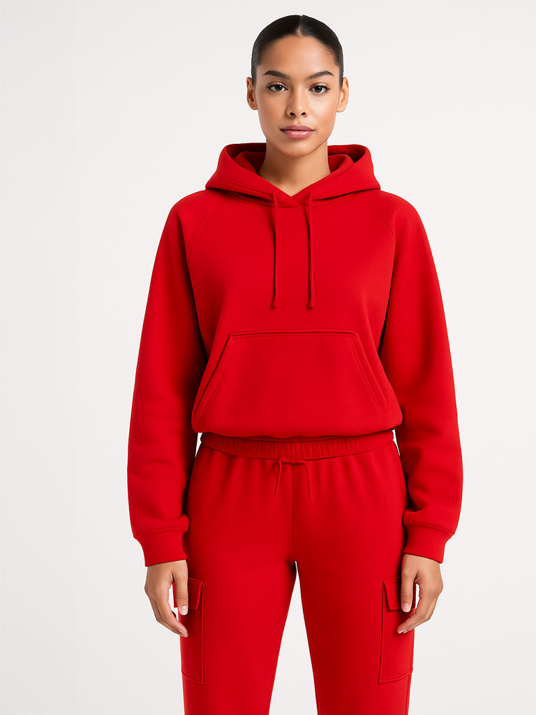 Solid Color Sweatshirt & Sweatpants Set – Matching 2‑Piece Sweatsuit
