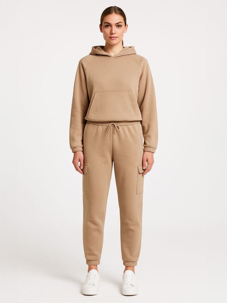 Solid Color Sweatshirt & Sweatpants Set – Matching 2‑Piece Sweatsuit