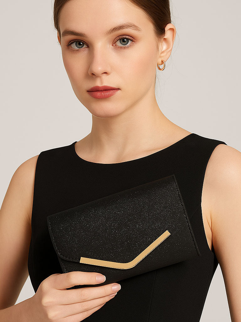 Frosted Sequin Fold‑Over Clutch Bag – Sparkly Evening Purse