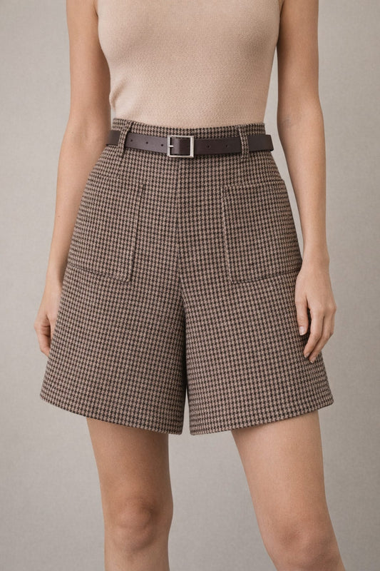 Wool Wide-Leg Shorts